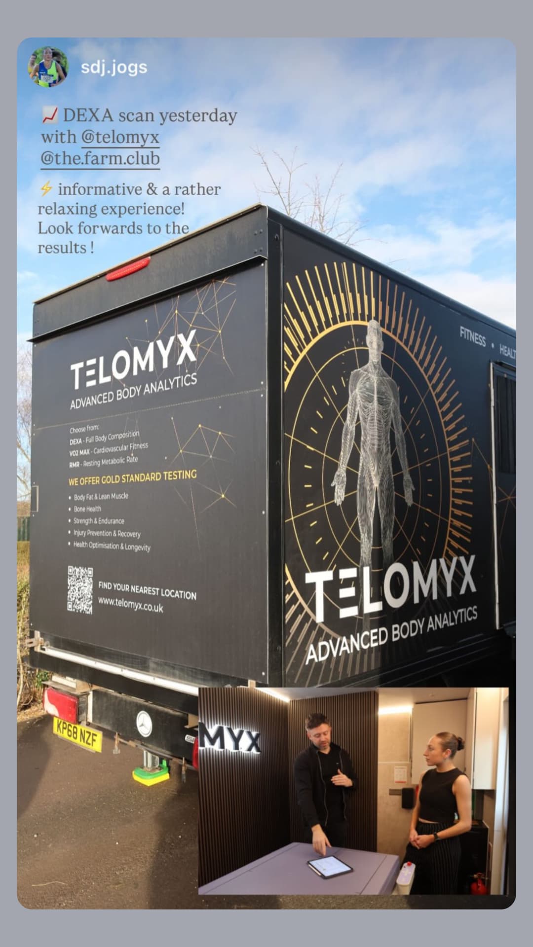 A TELOMYX DEXA scan report at The Farm Club, Knutsford